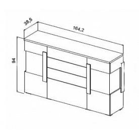 Комод Римини 2009 2 двери 4 ящика