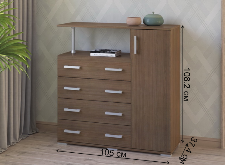 Комод Вента-10 ясень темный правый