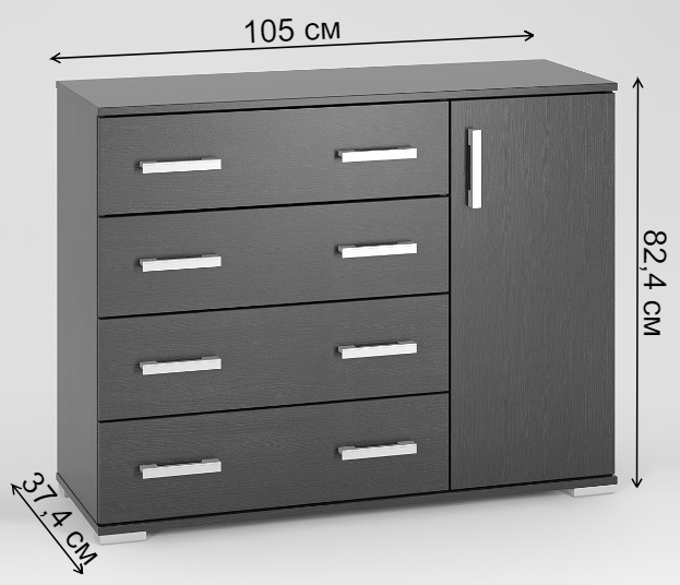 Комод Вента-34 ясень темный / ясень светлый