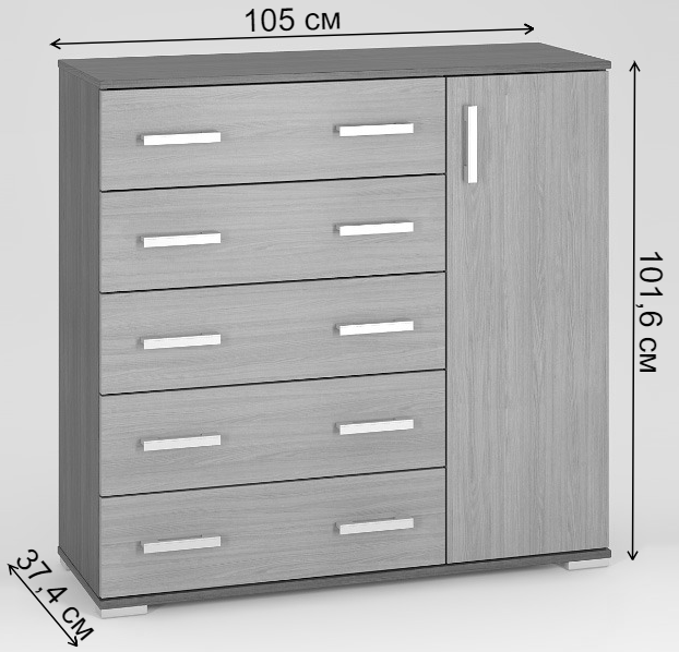 Комод Вента-35 ясень темный