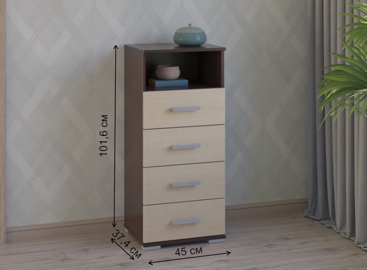 Комод Вента-75 венге / дуб молочный