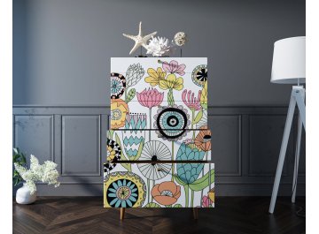 Детский комод Воаб высокий принт 3 / орех