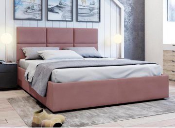 Полутораспальная кровать Афродита-5 розовый велюр bingo mauve