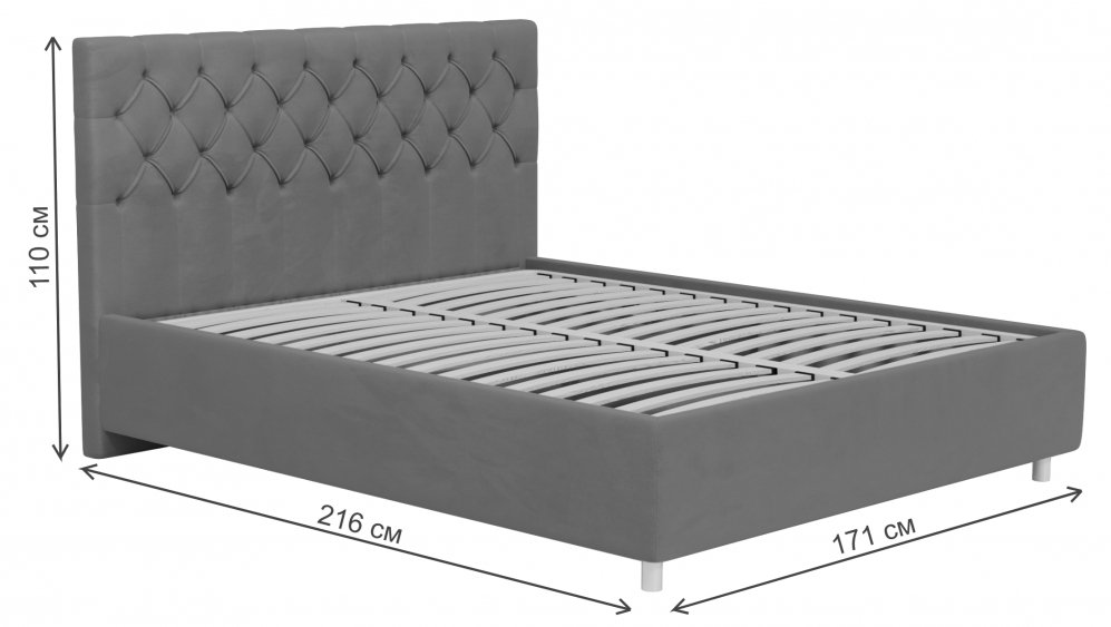 Двуспальная кровать Эстер 160х200 с ПМ Casanova grey