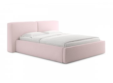 Полутораспальная кровать Europa  розовая ткань тедди
