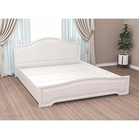 Двуспальная кровать с низким изножьем Кэт-6 160х200 настил бодега / сандал белый