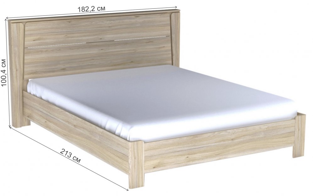 Двуспальная кровать Юта 160х200 дуб мария