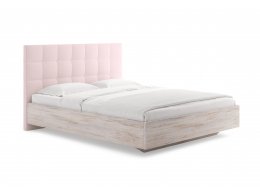 Двуспальная кровать Luiza 180x200 с основанием тедди розовый / ясмунд