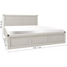 Двуспальная кровать Magellan 140x200 с ПМ сосна винтаж