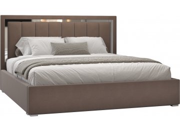 Двуспальная кровать Савелья коричневый-серебро