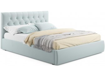 Двуспальная кровать Verona 160х200 с ПМ велюр мята пастель