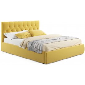 Двуспальная кровать Verona 160х200 с ПМ желтый велюр