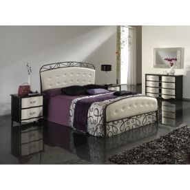 Кровать Larisa 522 черный/кремовый