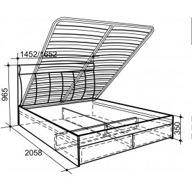 Кровать с ПМ Мио 1.6 "Премиум" 160x200