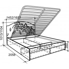Кровать с подъемным механизмом Оливия 1.6 "Премиум" 160x200