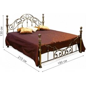 Кровать WF 9603  180x200 античная медь