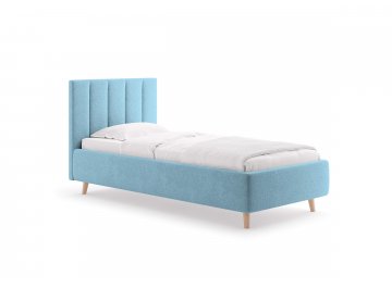 Односпальная кровать Alma голубой рогожка