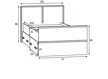 Односпальная кровать Сакура light