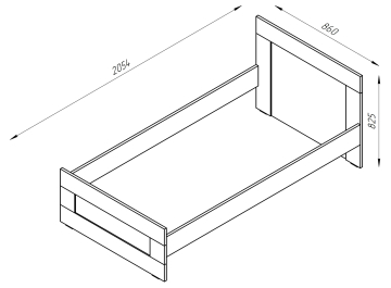Детская кровать Сириус 80х200 сонома