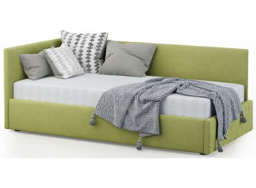 Детская кровать Каролина-2 80х200 с ПМ велюр bingo apple