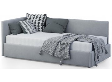 Детская кровать Каролина-2 80х200 с ПМ велюр bingo ash