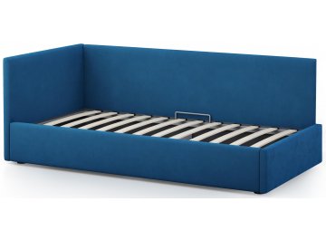 Детская кровать Каролина-2 80х200 с ПМ велюр bingo denim