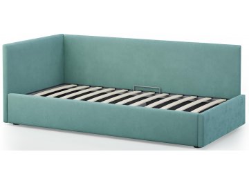 Детская кровать Каролина-2 80х200 с ПМ велюр bingo mint