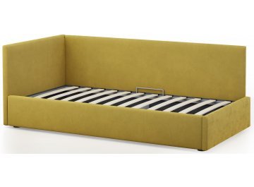 Детская кровать Каролина-2 80х200 с ПМ велюр bingo mustard