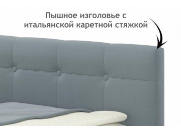 Детская кровать Флоренза 90х200 c ортопедическим основанием велюр серый