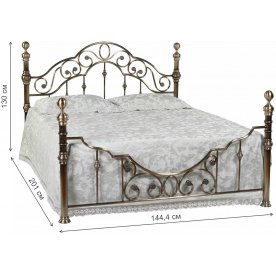 Кровать WF 9603 140 см x 200 см античная медь