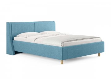 Полутораспальная кровать Barcelona голубая рогожка