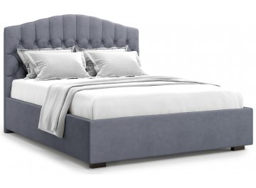 Полутораспальная кровать Lugano 140 серый велюр (velutto 32)