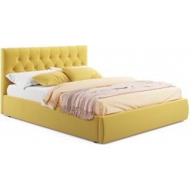 Полутораспальная кровать Verona 140х200 желтый велюр