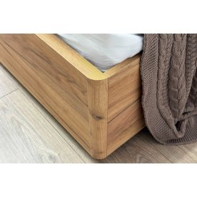 Полутораспальная кровать Юлия 140x200 см дуб крафт золотой / белый