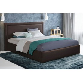 Двуспальная кровать Паола 1201 160х200 см с основанием коричневый  с матрасом