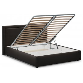 Двуспальная кровать Паола 1201 160х200 см с ПМ коричневый  с матрасом