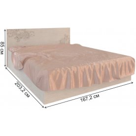 Двуспальная кровать Винтаж 160х200 см дуб атланта с матрасом