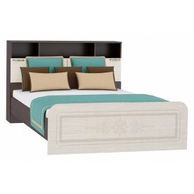 Кровать Фиеста-М КР-505 с прикроватным блоком 140 см х 200 см венге / дуб беленый с матрасом