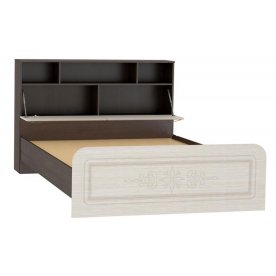 Кровать Фиеста-М КР-505 с прикроватным блоком 140 см х 200 см венге / дуб беленый с матрасом