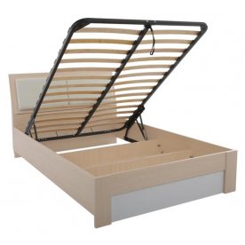 Кровать Мальта 140 см x 200 см дуб млечный / белый с матрасом