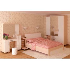 Кровать Мальта 160x200 дуб млечный / белый с матрасом