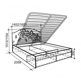 Кровать с подъемным механизмом Оливия 1.6 "Премиум" 160x200 с матрасом