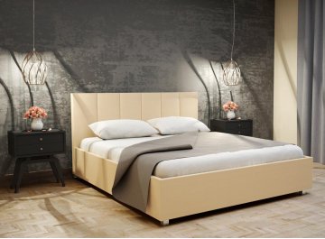 Полутораспальная кровать Афродита-3 бежевая экокожа nice beige