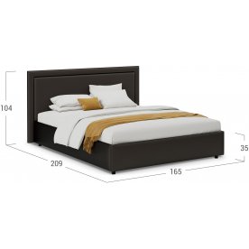 Полутороспальная кровать Паола 1201 140х200 см с основанием коричневый с матрасом