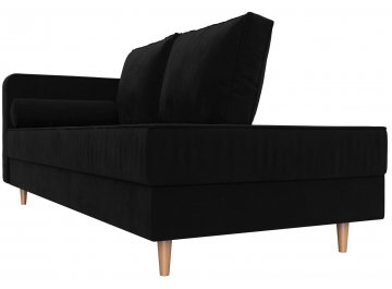 Кушетка Прайм левая черный микровельвет