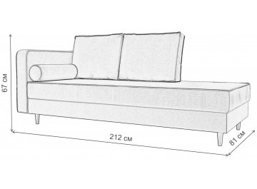 Кушетка Прайм левая коричневый микровельвет