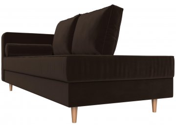 Кушетка Прайм левая коричневый микровельвет