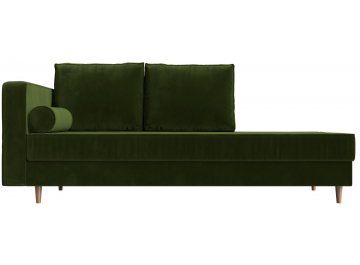 Кушетка Прайм левая зеленый микровельвет