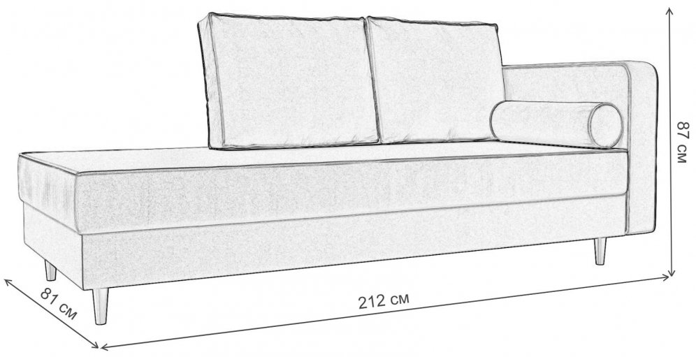 Кушетка Прайм правая коричневый микровельвет