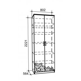Шкаф двустворчатый Оливия венге / крем с патиной